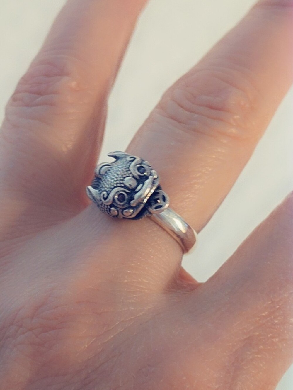 Estate Dragon Ring Sterling Silver 925